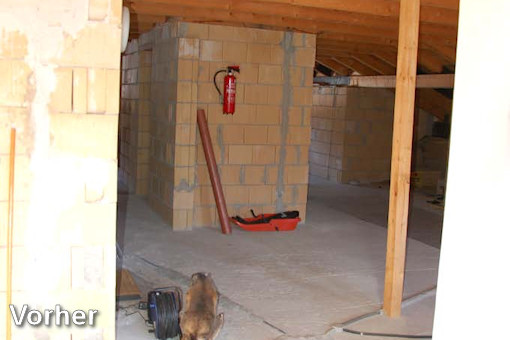 Vor dem Ausbau: Dachgeschoss ist für den Ausbau schon vorbereitet