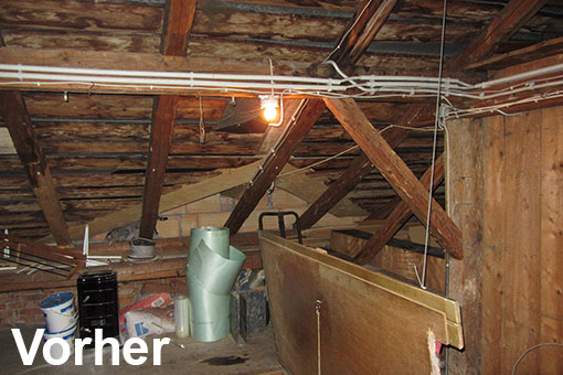 Dachgeschoss dient als Abstellfläche